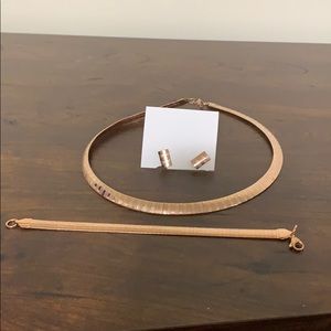Brand new, never been worn Rose gold set